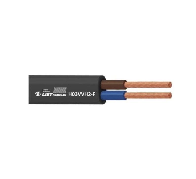 Lietkabelis Kabelis H03VVH2-F, 2 x 0,75 mm²