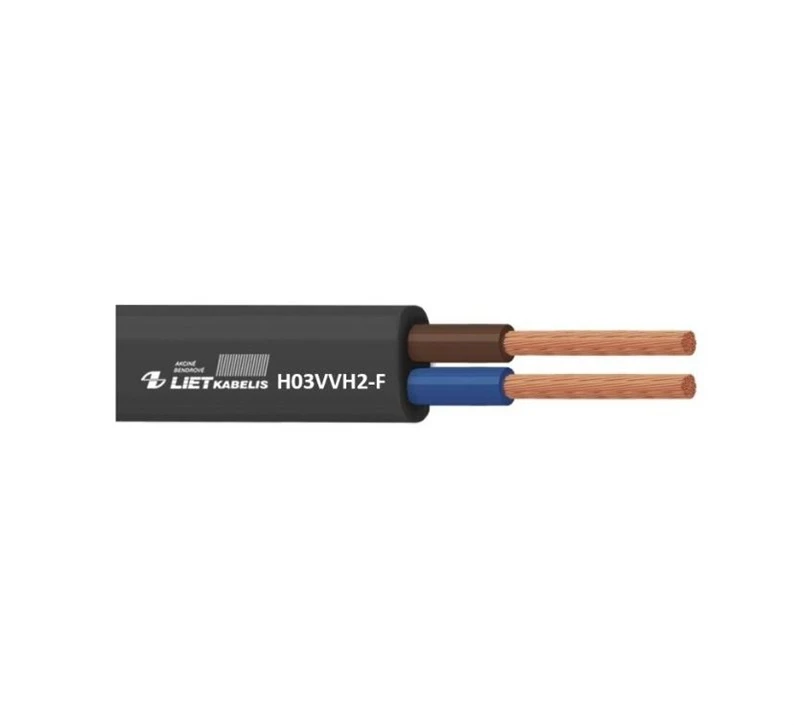 Lietkabelis Kabelis H03VVH2-F, 2 x 0,75 mm²