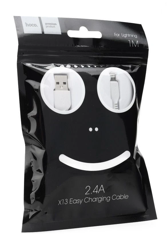 USB kabelis Hoco X13 Easy Charged "Lightning" 1m baltas