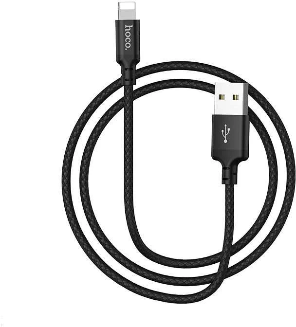 USB A tipo į „Lightning“ tipo laidas Hoco, 1 m x 14, juodas