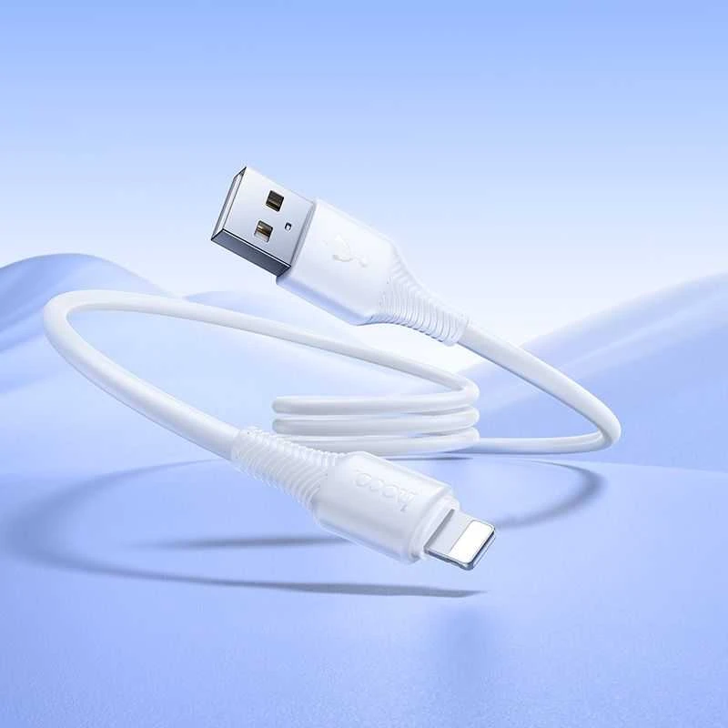 USB A tipo į „Lightning“ tipo maitinimas Hoco 2,4A, 1 m, X120, baltas