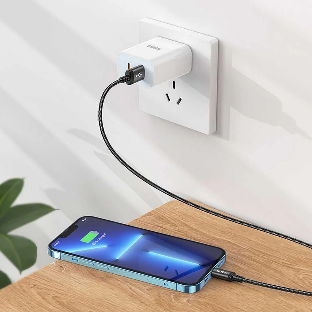 USB A tipo į „Lightning“ tipo laidas Hoco 2,4A 1 m X89 juodas
