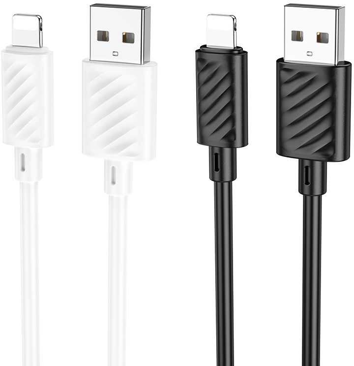 USB A tipo į „Lightning“ tipo keitiklis Hoco 2,4A, 2 m, X88 baltas
