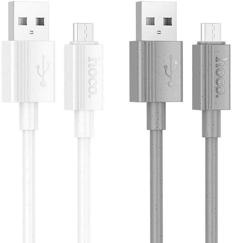 Cable USB A to Micro USB Hoco 2,4A 1 m X107 baltas
