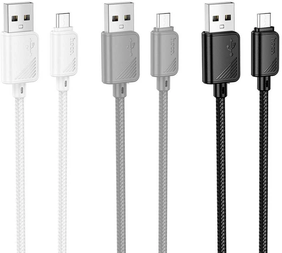 Cable USB A to Micro USB Hoco 2,4A 1 m X113 juodas