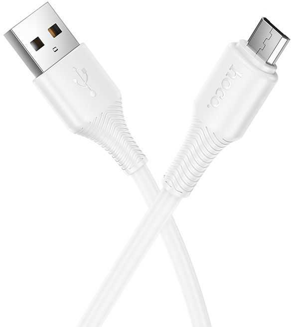 Cable USB A to Micro USB Hoco 2,4A 1 m X120 baltas