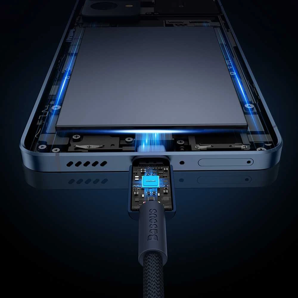 Baseus Tungsten Gold kabelis USB-C - USB-C 100W 2m - Mėlynas