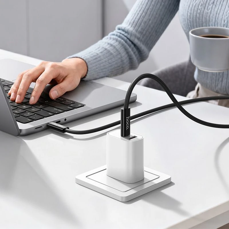 Cable USB C do USB C Hoco USB4 40Gbps/8K60Hz 5A 240W 1m US15 juodas