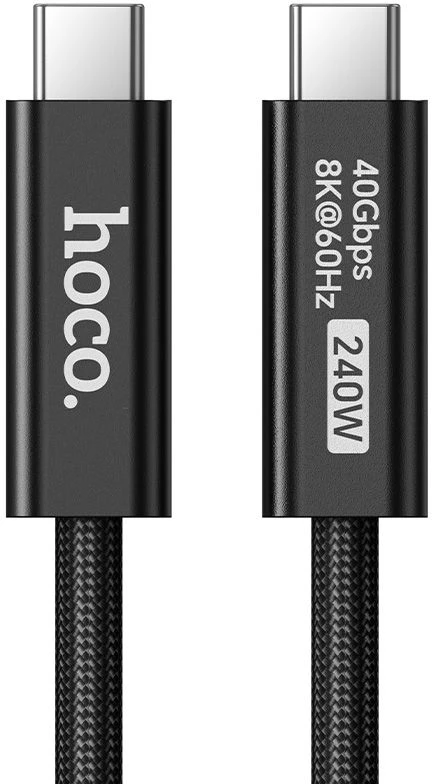 Cable USB C do USB C Hoco USB4 40Gbps/8K60Hz 5A 240W 1m US15 juodas