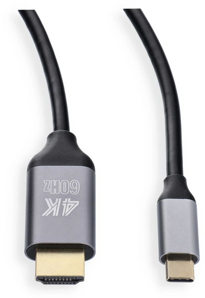 BlueStar Cable USB C to HDMI Blue Star 4K 60Hz - High Speed, HDR, ARC, Ethernet, AWM, 2m juodas