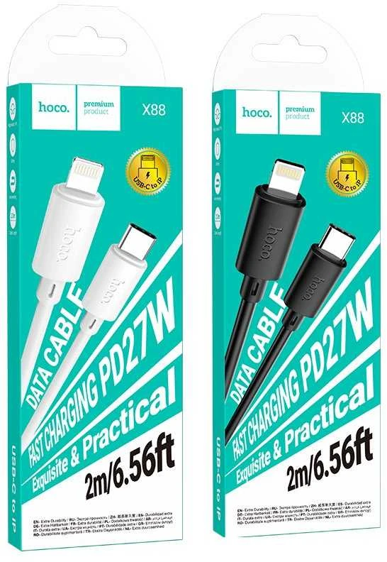 USB C - Lightning kabelis Hoco PD 27W 2 m X88 baltas