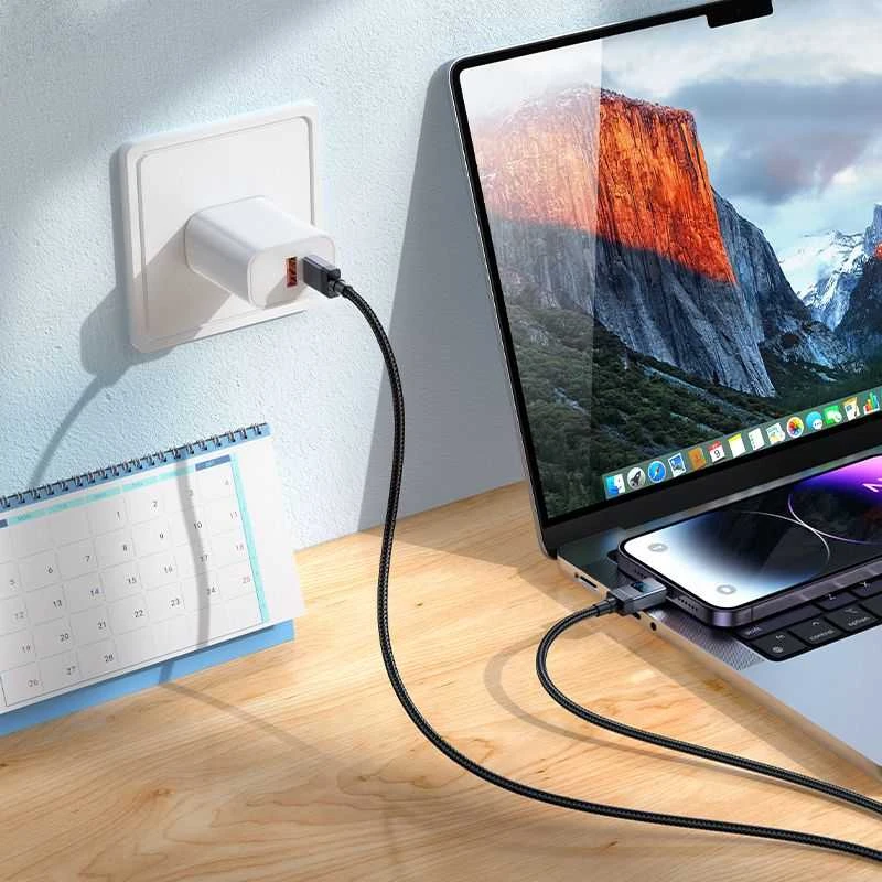 USB C į Lightning laidas Hoco PD 27W su ekranu 1 m X118 juodas