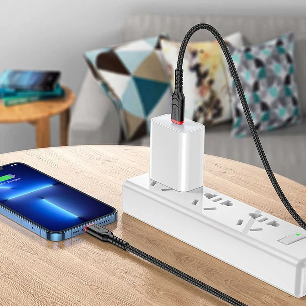 USB kabelis Hoco X59 "USB-C (Type-C) - Lightning" (20W) 1m juodas