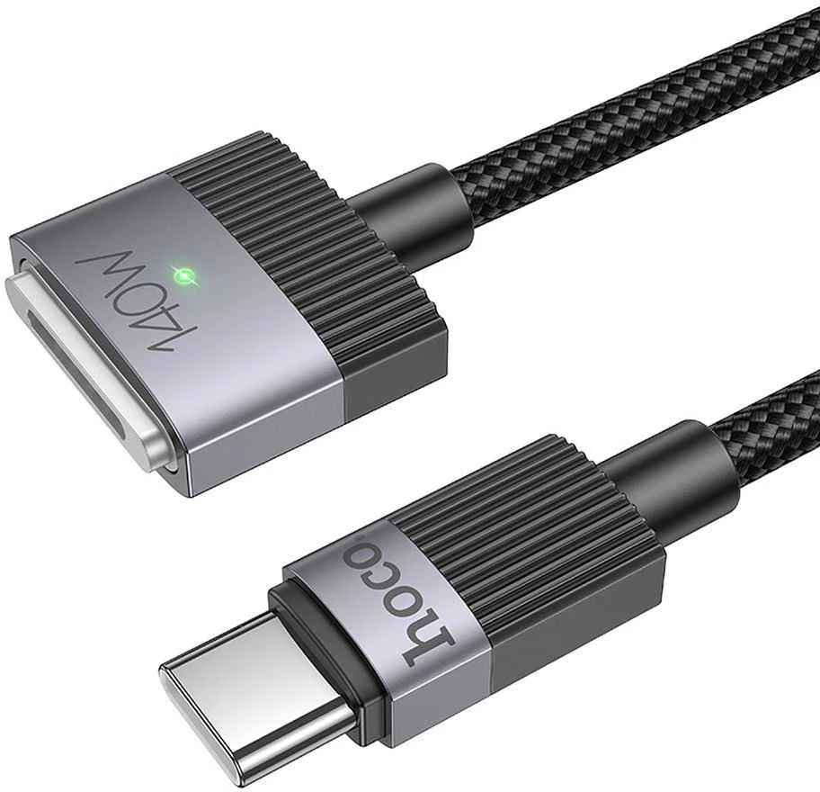 USB C į Mag3 jungties laidas Hoco 5A 140W magnetinis 1,8 m U141 juodas
