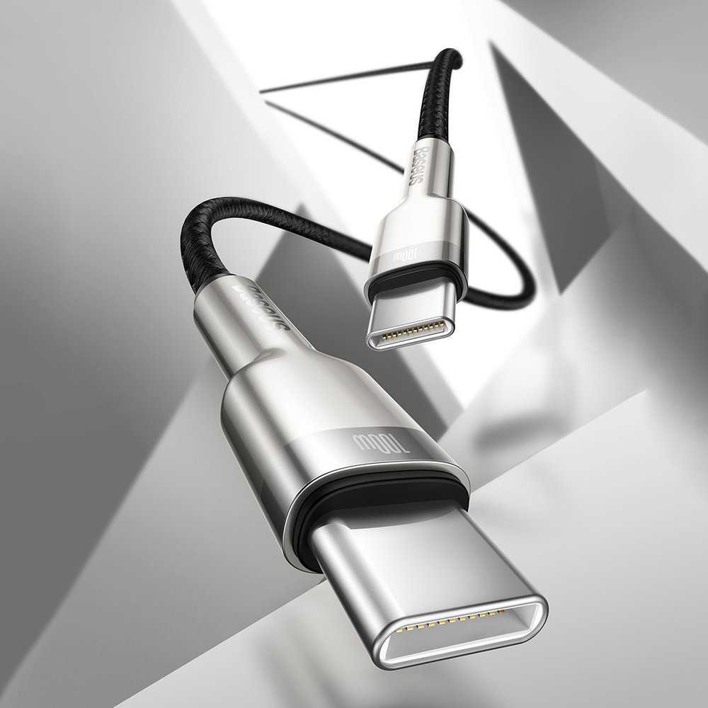 Baseus Cafule USB-C - USB-C laidas 100W 2m - Žalias