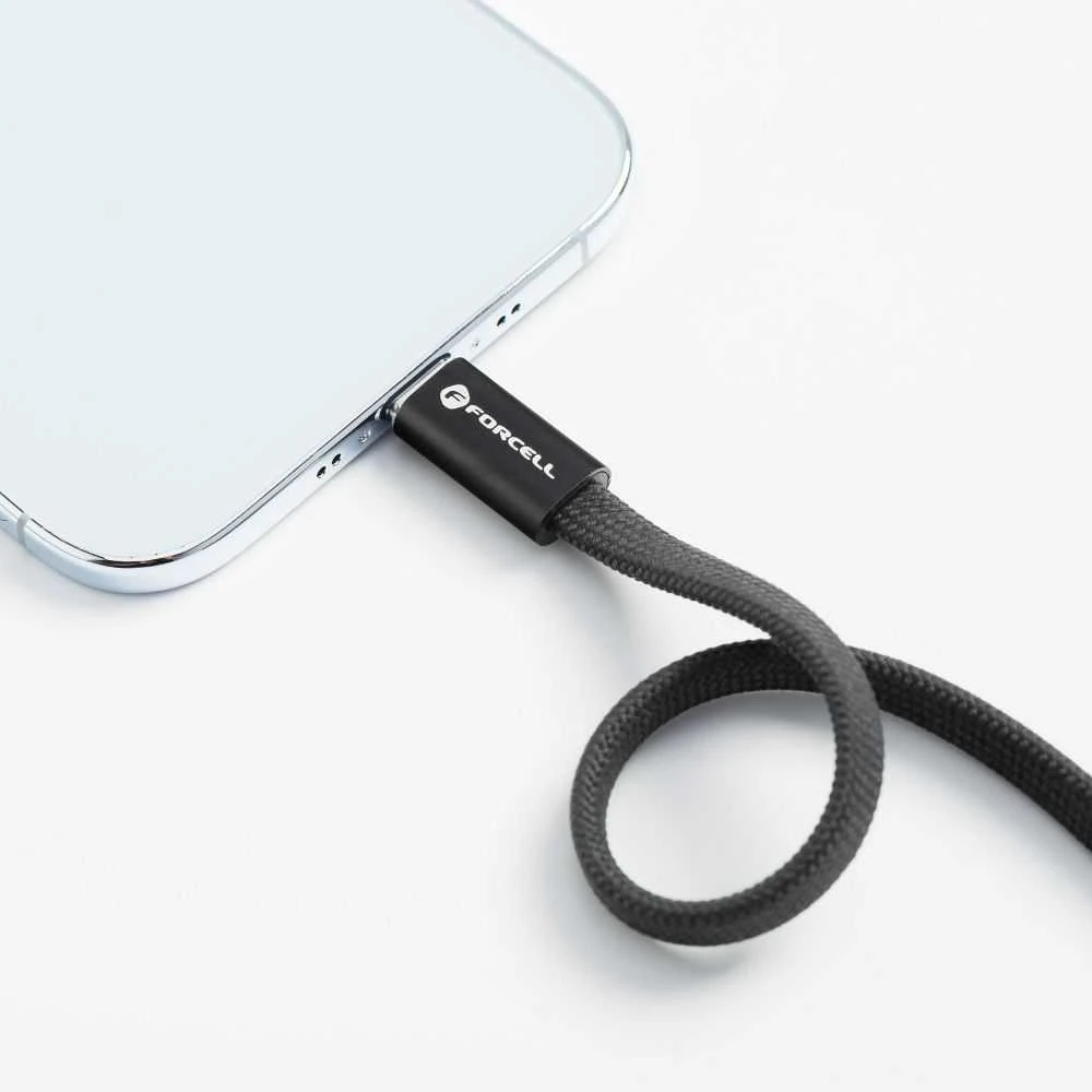 USB C į USB C laidas Forcell F-Energy QC4.0 PD 5A 240W Cafule Flat 1,2 m CCFN23 juodas