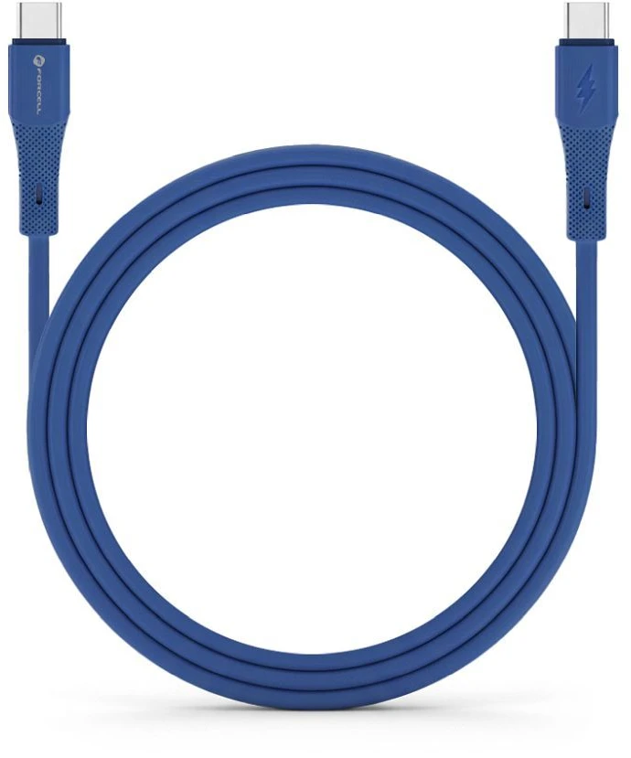 USB C į USB C laidas Forcell F-Energy QC4.0 PD 3A 60W silikoninis 1 m C344 mėlynas