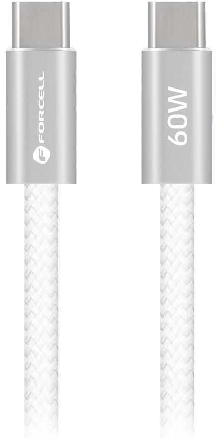 USB C į USB C laidas Forcell F-Energy QC4.0 PD 3A 60W Cafule Color 1,2 m ACYH23 baltas