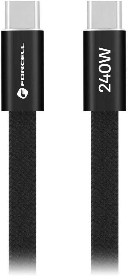 USB C į USB C laidas Forcell F-Energy QC4.0 PD 5A 240W Cafule Flat 1,2 m CCFN23 juodas