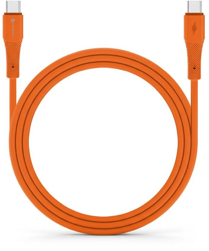 USB C į USB C laidas Forcell F-Energy QC4.0 PD 5A 100W Silicone 1 m C347 tamsiai oranžinis