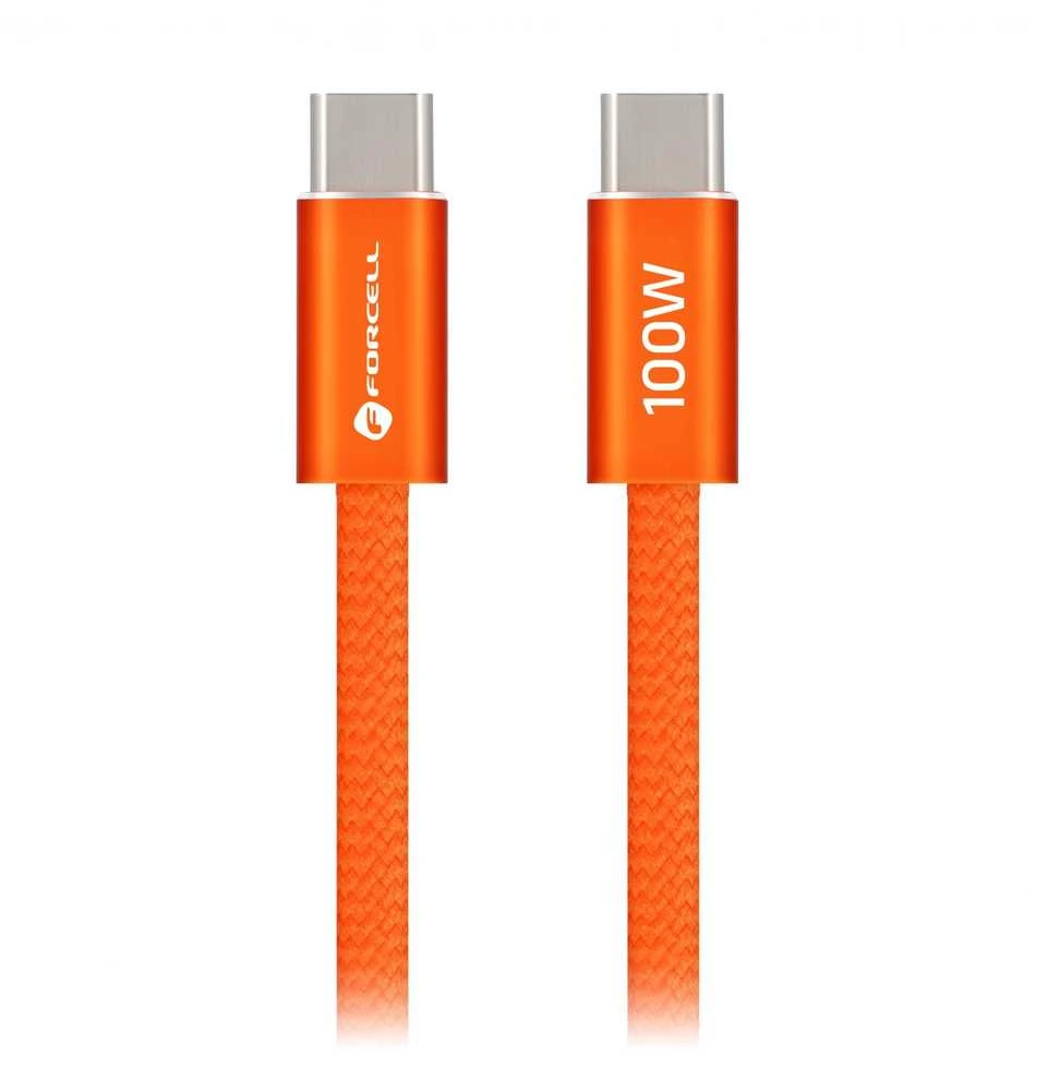 USB C į USB C laidas Forcell F-Energy QC4.0 PD 5A 100W Cafule Color 1,2 m ACYH23 oranžinis
