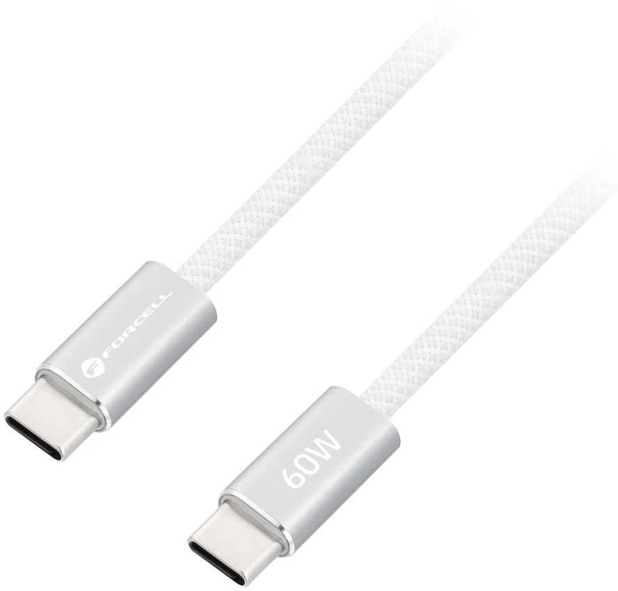USB C į USB C laidas Forcell F-Energy QC4.0 PD 3A 60W Cafule Color 1,2 m ACYH23 baltas
