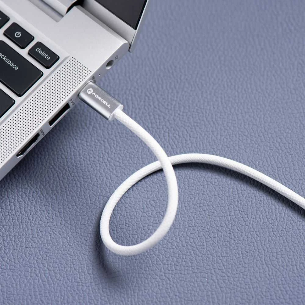 USB C į USB C laidas Forcell F-Energy QC4.0 PD 3A 60W Cafule Color 1,2 m ACYH23 baltas