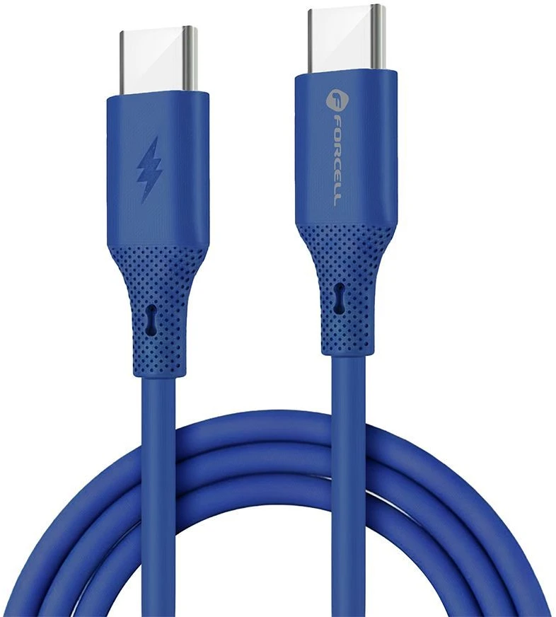 USB C į USB C laidas Forcell F-Energy QC4.0 PD 5A 100W silikoninis 1 m C347 mėlynas