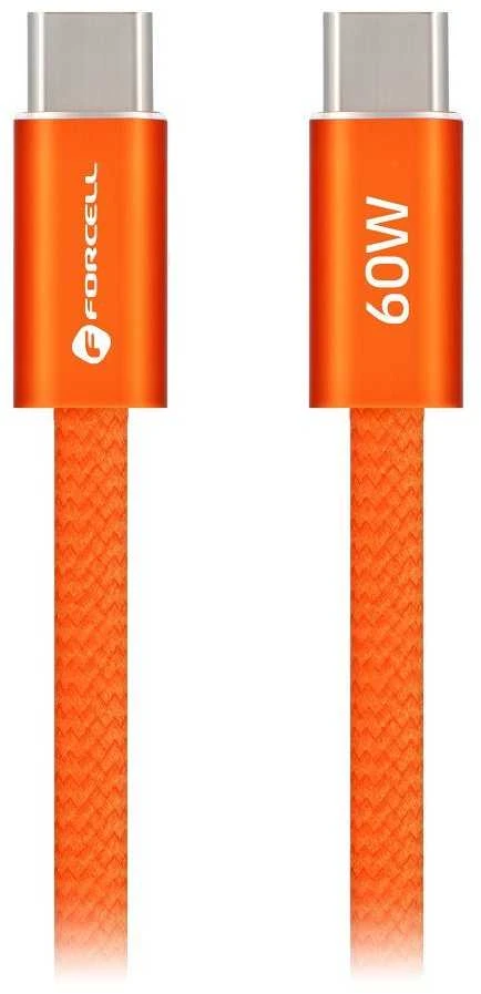 USB C į USB C laidas Forcell F-Energy QC4.0 PD 3A 60W Cafule Color 1,2 m ACYH23 oranžinis