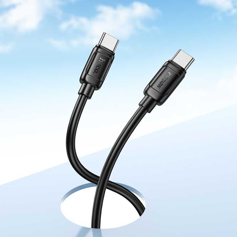 Cable USB C to USB C Hoco PD 5A 240W 1 m X115 juodas