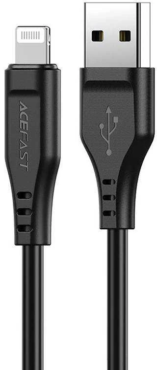 USB laidas Acefast C3-02 MFi USB-A iki Lightning 1.2m juodas