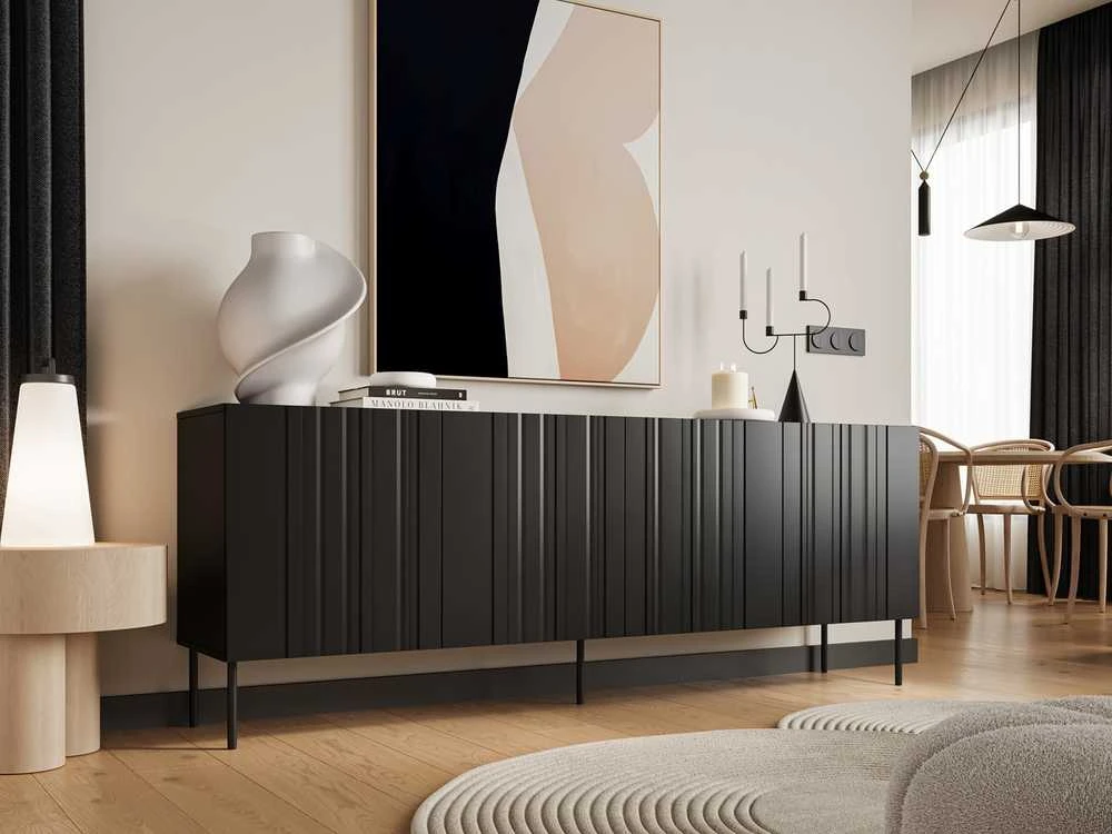 Cama Meble Cama Komoda ISLA 200x40x75 matinis juodas