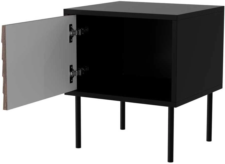 Cama Meble Bedside cabinet, 2 pcs. CORTINA 45x40x51 juodas/walnut
