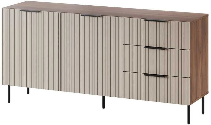 Cama Meble Cama Komoda 1 ALMERA 156x42x75 riešutmedžio/kašmyro spalvos