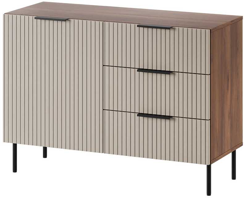Cama Meble Cama Komoda su 2 stalčiais ALMERA 104x42x75 riešutmedžio/kašmyro spalvos