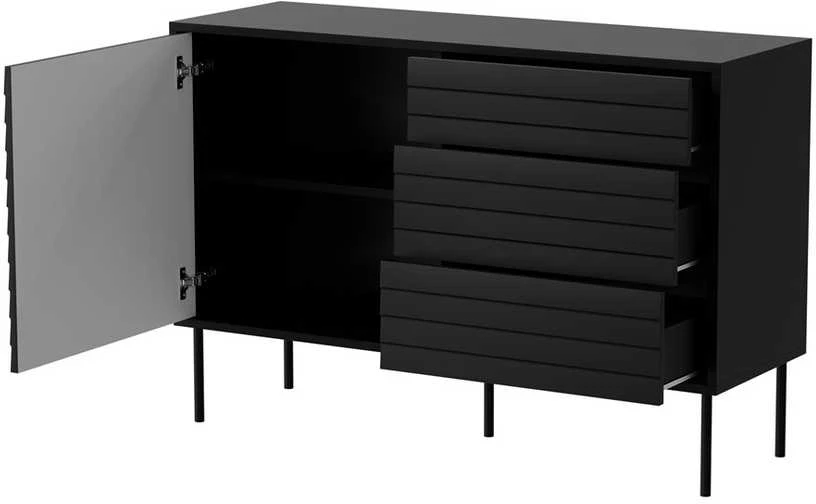 Cama Meble Lovos baldai Lova CORTINA 1D3S komoda 120x40x81 matmenys