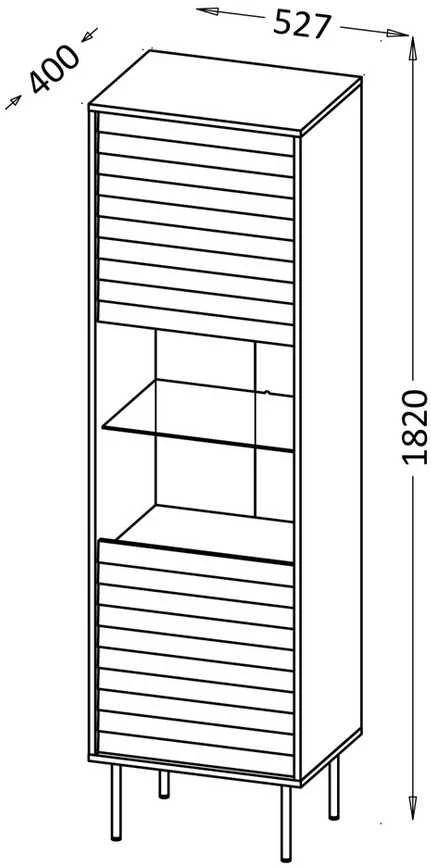 Cama Meble Cama CORTINA display cabinet 53x40x182 juodas