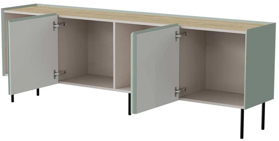 Cama Meble Cama FELLINI komoda 200x40x70 alyvuogių spalvos + alyvuotas ąžuolo stalviršis