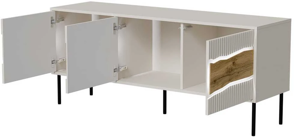 Laikiklis Cama Meble Cama INSERTO 3D TV spintelė 143,5x40x61,5 kašmyras + LED