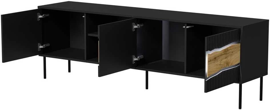 Laikiklis Cama Meble Cama INSERTO 3D1W TV cabinet 190x40x61.5 juodas + LED