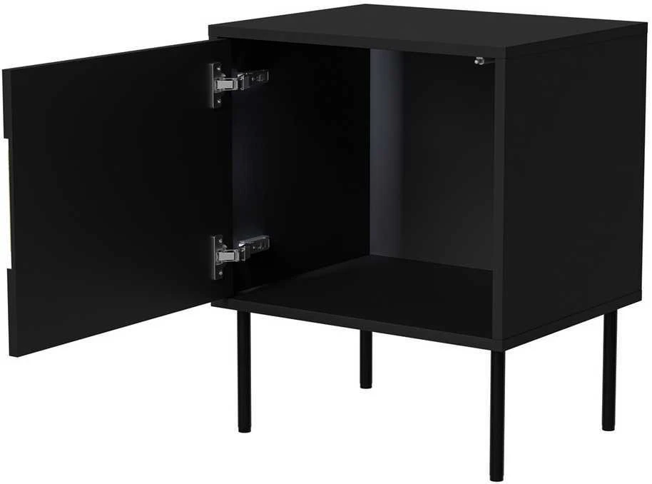 Cama Meble Cama INSERTO bedside cabinet, 2 pcs, 50x40x61.5 cm, juodas + LED