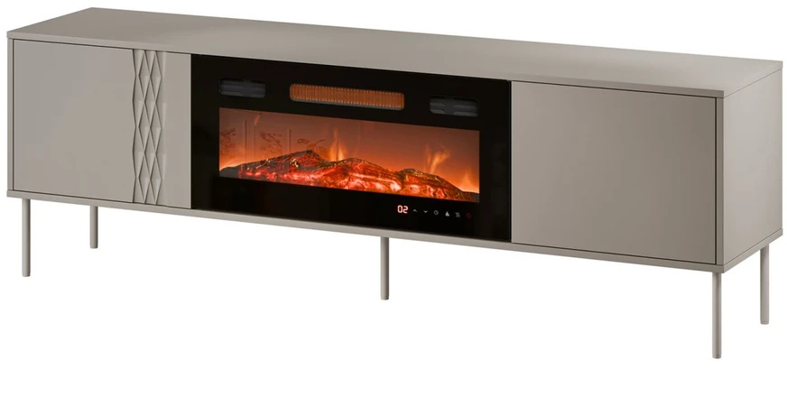 Cama Meble Cama RTV spinta EF + židinys juodas TRESSE 180x40x54.5 kašmyro matinis