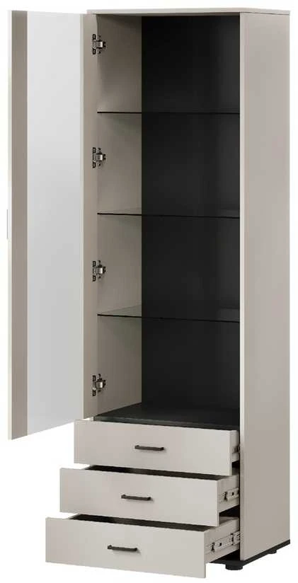 Cama Meble Cama S1 SOHO display cabinet 60x41x192 cashmere + juodas