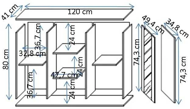 Cama Meble Cama SOHO komoda 120x41x80 kašmyro + juoda