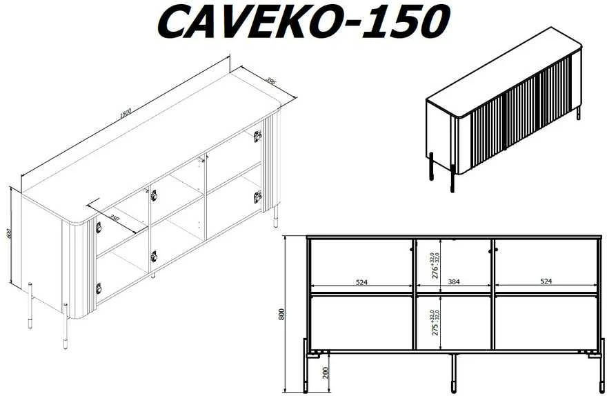 Cama Meble Cama VERA komoda 150x40x80 kašmyro matinė spalva