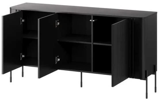Cama Meble Cama VERA chest of drawers 150x40x80 juodas matt