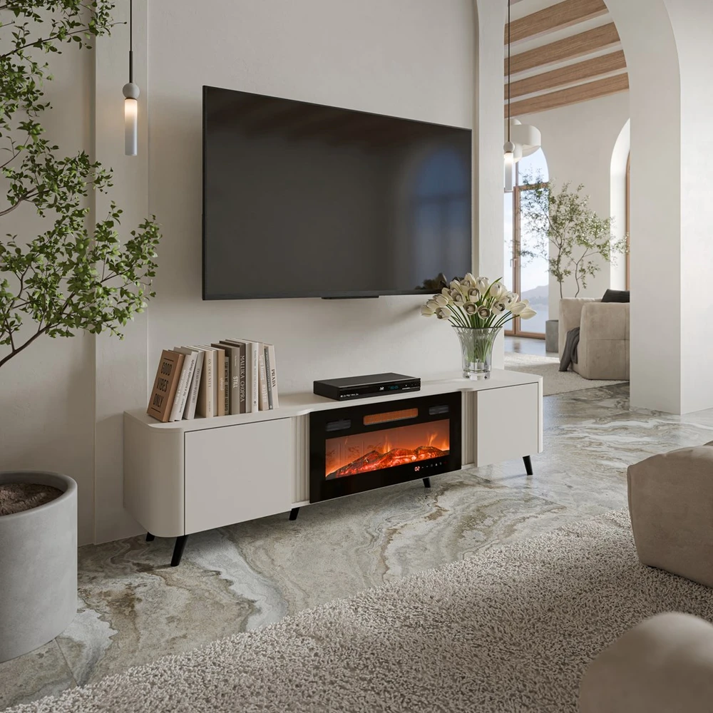 Laikiklis Cama Meble Židinys - Cama Volare RTV Spintelė 200 x 39 x 49 cm, Kašmyras