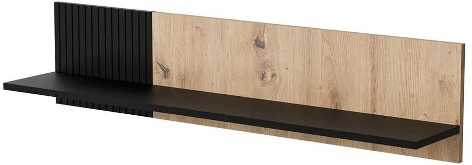 Cama Meble Pakabinama Lentyna - Cama Merci 110x20x25, Juoda/Ąžuolinė
