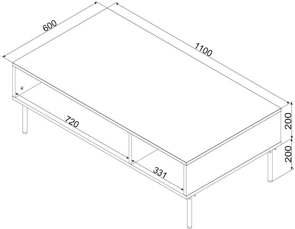 Cama Meble Cama PALAZZO BIS table/latrine 110x60x40 matte juodas