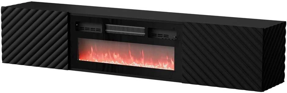 Laikiklis Cama Meble Televizoriaus Spintelė - Cama Lara 183x35x37 Juoda Matinė Su Židiniu